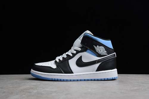【340】[BQ6472-102]-[GZ AIR JORDAN 1 MID WHITE/UNIVERSITY BLUE/BLACK]-[WOMAN:36-39]-[MAN:40-46]