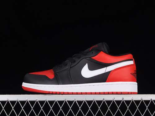 【280】[553558-066]-[AIR JORDAN 1 LOW ALTERNATE BRED TOE BLACK/GYM RED-WHITE]-[UNISEX:36-46]