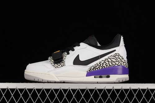 【340】[CD9054-102]-[JORDAN LEGACY 312 LOW GS LAKERS SUMMIT WHITE/BLACK/VARSITY PURPLE]