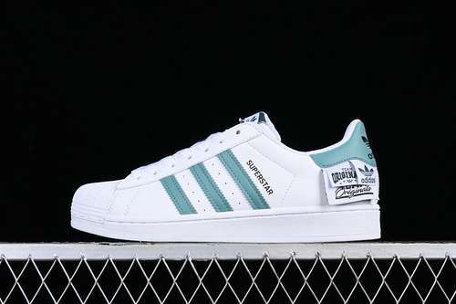 【230】[HQ6455]-[ADIDAS SUPERSTAR ORIGINALS LABELS CLOUD WHITE/HAZY EMERALD]-[WOMAN:35-39]-[MAN:40-44]