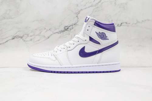 【400】[CD0461-151]-[AIR JORDAN 1 RETRO HIGH WHITE/WHITE/COURT PURPLE]-[WOMAN:36-39]-[MAN:40-46]