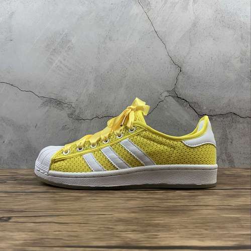 【210】[S82581]-[SUPERSTAR SHOES CLOUD WHITE/CLOUD WHITE/YELLOW]-[WOMAN:36-39]
