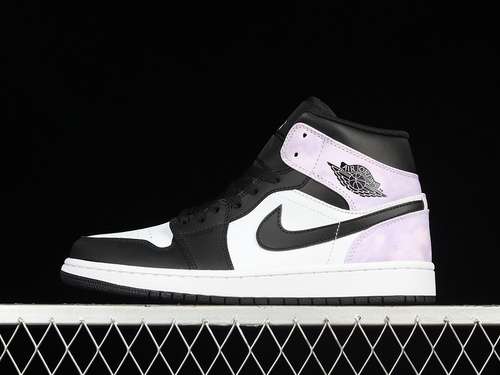 【360】[DM1200-001]-[AIR JORDAN 1 MID TIE DYE BLACK/WHITE-AMETHYST WAVE-BLEACHED CORAL]