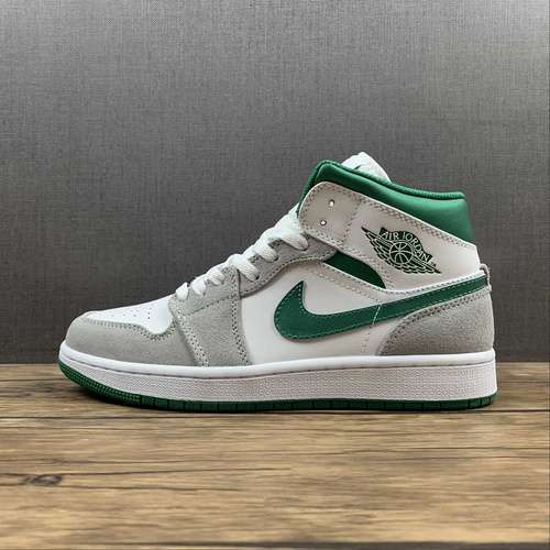 【320】[DC7294-103]-[AIR JORDAN 1 MID SE WHITE/LIGHT SMOKE GREY/PINE GREEN]-[WOMAN:36-39]-[MAN:40-46]