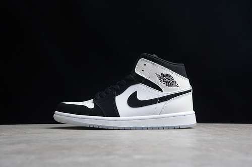 【340】[DH6933-100]-[AIR JORDAN 1 MID DIAMOND SHORTS WHITE/BLACK/WHITE]-[WOMAN:36-39]-[MAN:40-47]