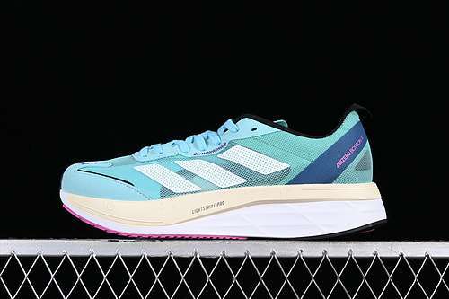 【280】[GV9064]-[ADIDAS ADIZERO BOSTON 11 WHITE/GREY/BLUE/GREEN]-[WOMAN:36-39]-[MAN:40-45]