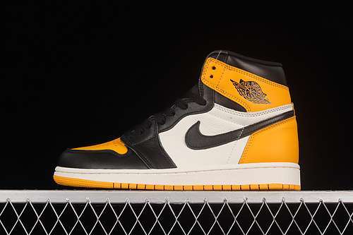【380】[555088-711]-[AIR JORDAN 1 RETRO HIGH WHITE/YELLOW/BLACK]-[WOMAN:36-39]-[MAN:40-47.5]