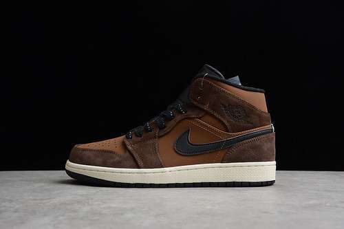 【340】[DC7294-200]-[GZ AIR JORDAN 1 MID SE EARTH TONE DARK CHOCOLATE/CRIMSON BLISS/ARCHAEO BROWN]