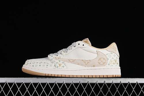 【360】[SJ2068-006]-[TRAVIS SCOTT FRAGMENT DESIGN AIR JORDAN 1 LOW OG SP GREY/YELLOW]-[UNISEX:36-45]