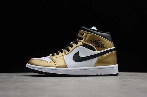 【340】[DC1419-700]-[AIR JORDAN 1 MID SE METALLIC GOLD/WHITE-BLACK-BLACK]-[UNISEX:37.5-47]