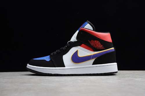 [78-76-86]-[852542-005]-[AIR JORDAN 1 MID LAKERS TOP 3 FIELD PURPLE/WHITE-GYM RED]-[MAN:40-45]