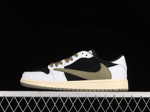 【280】[DZ4317-106]-[TRAVIS SCOTT X AIR JORDAN 1 LOW OG WHITE/BLACK/DARK GREEN]-[UNISEX:36-46]