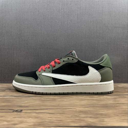 【300】[CQ4277-006]-[TRAVIS SCOTT X AIR JORDAN 1 LOW MOCHA DARK GREEN/BLACK/RED-WHITE]-[MAN:40-46]