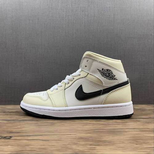 【320】[BQ6472-121]-[AIR JORDAN 1 MID COCONUT MILK/BLACK-SUMMIT WHITE-WHITE]-[UNSIEX:36-47.5]