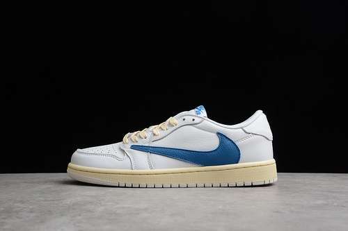 【300】[CQ3277-100]-[TRAVIS SCOTT X FRAGMENT X AIR JORDAN 1 LOW CREAM WHITE/BLUE/BLUE]-[MAN:40-46]