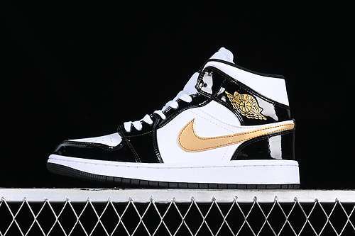 【300】[852542-007]-[AIR JORDAN 1 MID SE WHITE/BLACK/GOLD]-[WOMAN:36-39]-[MAN:40-47.5]