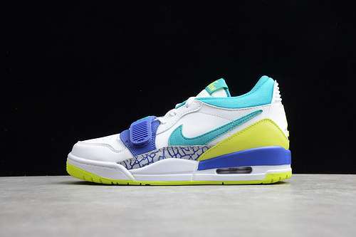 【360】[CD7069-103]-[GZ JUST DON X AIR JORDAN LEGACY 312 LOW WHITE/ULTRAMARINE/NEON YELLOW]