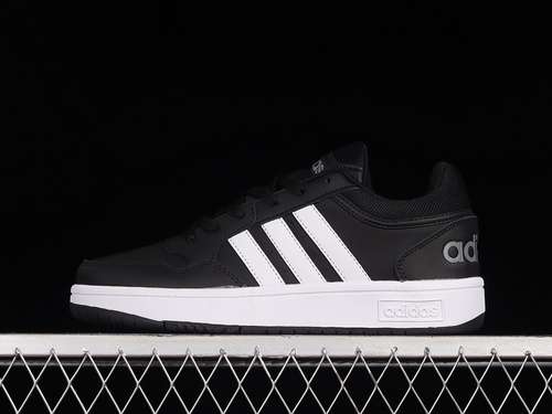 【250】[GY5432]-[HOOPS 3.0 LOW SHOES CORE BLACK/CLOUD WHITE/GREY SIX]-[WOMAN:36-39]-[MAN:40-44]