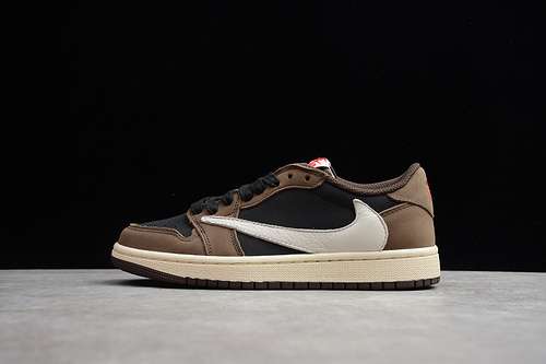 [95-93-103]-[CQ4277-001]-[AIR JORDAN 1 RETRO LOW OG SP TRAVIS SCOTT BLACK/DARK MOCHA/RED]