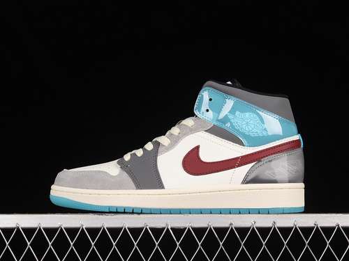 【320】[FB1870-161]-[AIR JORDAN 1 MID EXPLORATION UNIT SAIL/TEAM RED/COCONUT MILK]-[UNISEX:36-46]