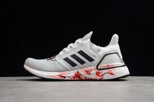 【320】[FW4314]-[ULTRABOOST 20 SHOES CRYSTAL WHITE/CORE BLACK/SOLAR RED]-[UNISEX:36-45]