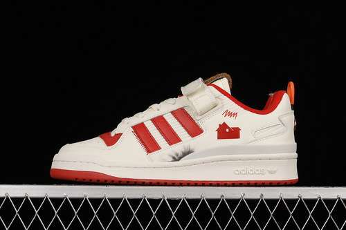 【330】[GZ4378]-[HOME ALONE X FORUM 84 LOW SHOES CREAM WHITE/COLLEGIATE RED-OFF WHITE]-[UNISEX:36-45]