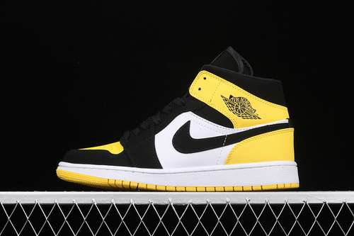 [852542-071]-[AIR JORDAN 1 MID SE YELLOW TOE BLACK/VARSITY MAIZE-WHITE]