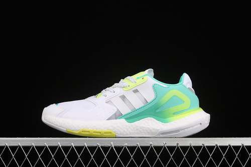 【300】[GW4913]-[DAY JOGGER SHOES CLOUD WHITE/GREEN-YELLOW]-[WOMAN:36-39]-[MAN:40-45]