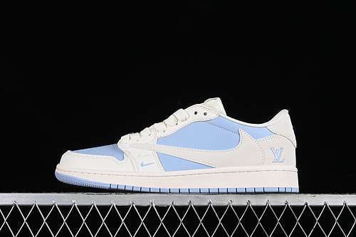 【360】[BB6588-103]-[TRAVIS SCOTT X FRAGMENT DESIGN AIR JORDAN 1 LOW OG SP WHITE/BLUE]-[UNISEX:36-45]
