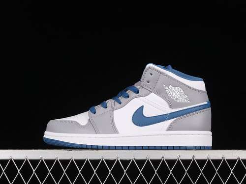 【320】[DQ8423-014]-[AIR JORDAN 1 MID GS CEMENT GREY/WHITE/TRUE BLUE]-[WOMAN:36-40]