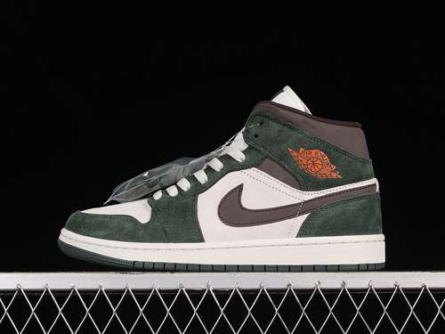 【450】[554766-002]-[AIR JORDAN 1 MID OG SP DARK GREEN/DARK BROWN/WHITE]-[WOMAN:36-39]-[MAN:40-47.5]
