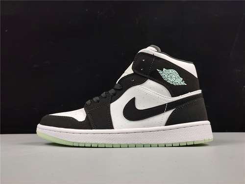 [BQ6931-103]-[AIR JORDAN 1 MID WHITE/BLACK-TEAL TINT]-[WOMAN:36-39]-[MAN:40-45]