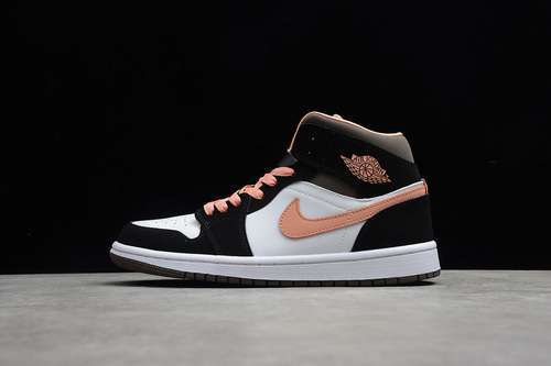 【340】[DH0210-100]-[GZ AIR JORDAN 1 MID SE PEACH MOCHA WHITE/APRICOT/AGATE/BLACK]-[WOMAN:36-40]