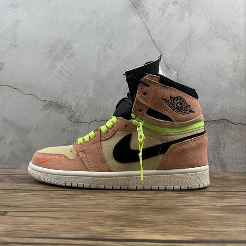 【470】[CW6576-800]-[AIR JORDAN 1 HIGH SWITCH PINK VOLT SWITCH CREAM/PEACH-NEON-BLACK]-[UNISEX:36-46]