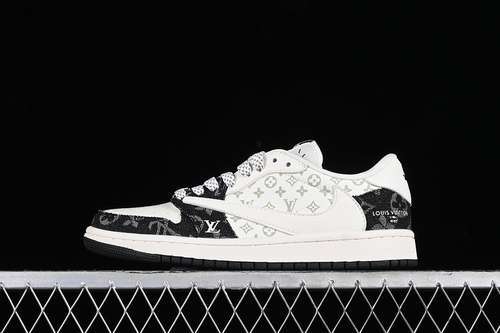 【360】[SJ2068-008]-[TRAVIS SCOTT X FRAGMENT DESIGN AIR JORDAN 1 LOW OG SP WHITE/BLACK]-[UNISEX:36-45]