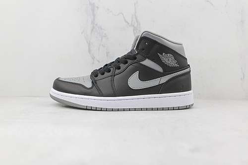【340】[BQ6472-007]-[AIR JORDAN 1 MID SHADOW BLACK/PARTICLE GREY/WHITE]-[WOMAN:36-39]-[MAN:40-47]