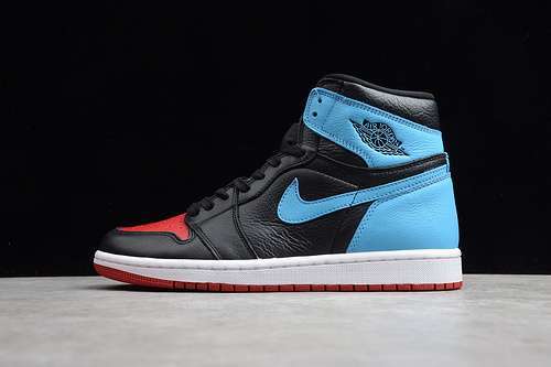 【550】[CD0461-046]-[ST AIR JORDAN 1 HIGH UNC TO CHICAGO BLACK/DARK POWDER BLUE/RED]