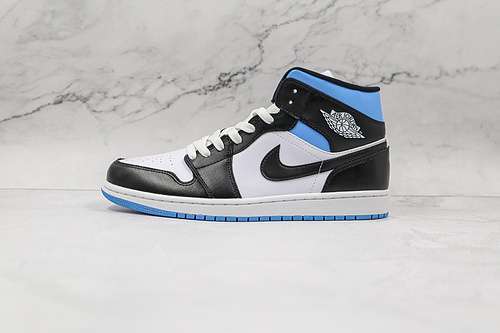 【360】[BQ6472-102]-[AIR JORDAN 1 MID WHITE/UNIVERSITY BLUE/BLACK]-[WOMAN:35.5-39]-[MAN:40-44.5]