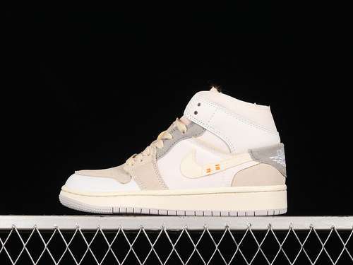 【320】[DM9652-100]-[AIR JORDAN 1 MID SE CRAFT INSIDE OUT WHITE/MONTREAL GREY/PHANTOM]-[UNISEX:36-46]