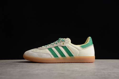 【320】[GY4344]-[WALES BONNER X SAMBA SHOES CREAM WHITE/BOLD GREEN/EASY YELLOW]-[WOMAN:35-39]