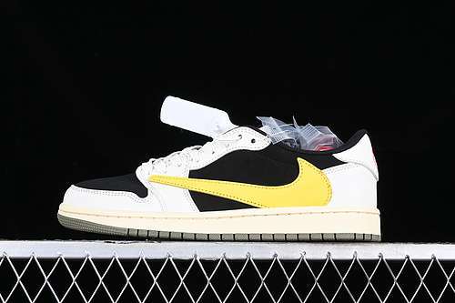 【340】[DM7866-982]-[TRAVIS SCOTT AIR JORDAN 1 LOW OG WHITE/BLACK/YELLOW]-[WOMAN:36-39]-[MAN:40-47.5]