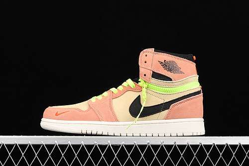 【400】[CW6576-800]-[AIR JORDAN 1 HIGH SWITCH PEACH/CREAM-BLACK-VOLT]-[WOMAN:36-39]-[MAN:40-46]