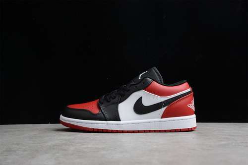 【300】[553558-612]-[GZ AIR JORDAN 1 LOW BRED TOE WHITE/BLACK/UNIVERSITY RED]-[UNSIEX:36-47.5]