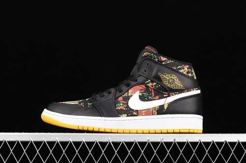 【340】[555112-003]-[AIR JORDAN 1 MID GS BLACK/WHITE/LASER ORANGE]-[WOMAN:36-39]-[MAN:40-46]