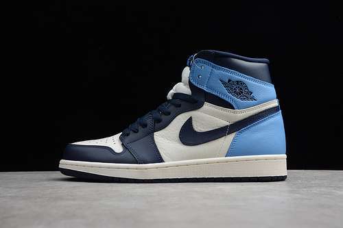 [147-145-156]-[555088-140]-[ST AIR JORDAN 1 RETRO HIGH UNC LEATHER OBSIDIAN/UNIVERSITY BLUE]