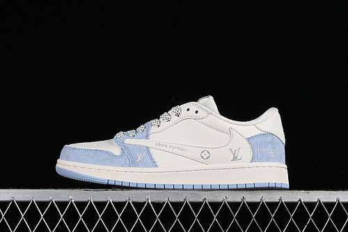 【360】[LJ5188-003]-[TRAVIS SCOTT X FRAGMENT DESIGN AIR JORDAN 1 LOW OG SP WHITE/BLUE]-[UNISEX:36-45]