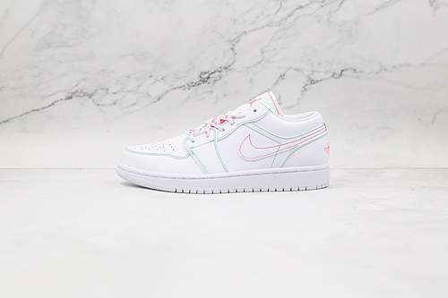 【300】[554723-101]-[AIR JORDAN 1 LOW GS WHITE/WHITE/AURORA GREEN/SOAR]-[WOMAN:36-40]