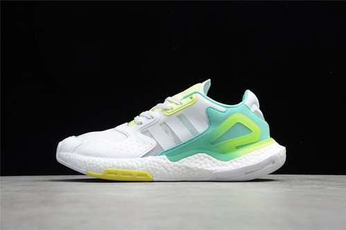 【300】[GW4913]-[DAY JOGGER SHOES CLOUD WHITE/GREEN-YELLOW]-[WOMAN:36-39]-[MAN:40-45]