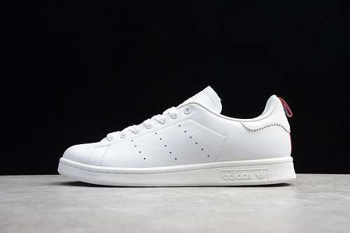 [64-62-71]-[BD7433]-[STAN SMITH SHOES CRYSTAL WHITE/FOOTWEAR WHITE-SCARLET]-[UNISEX:36-45]