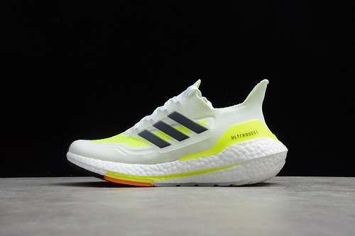 【340】[FY0401]-[ULTRABOOST 21 SHOES CLOUD WHITE/CORE BLACK/YELLOW]-[WOMAN:36-39]-[MAN:40-45]